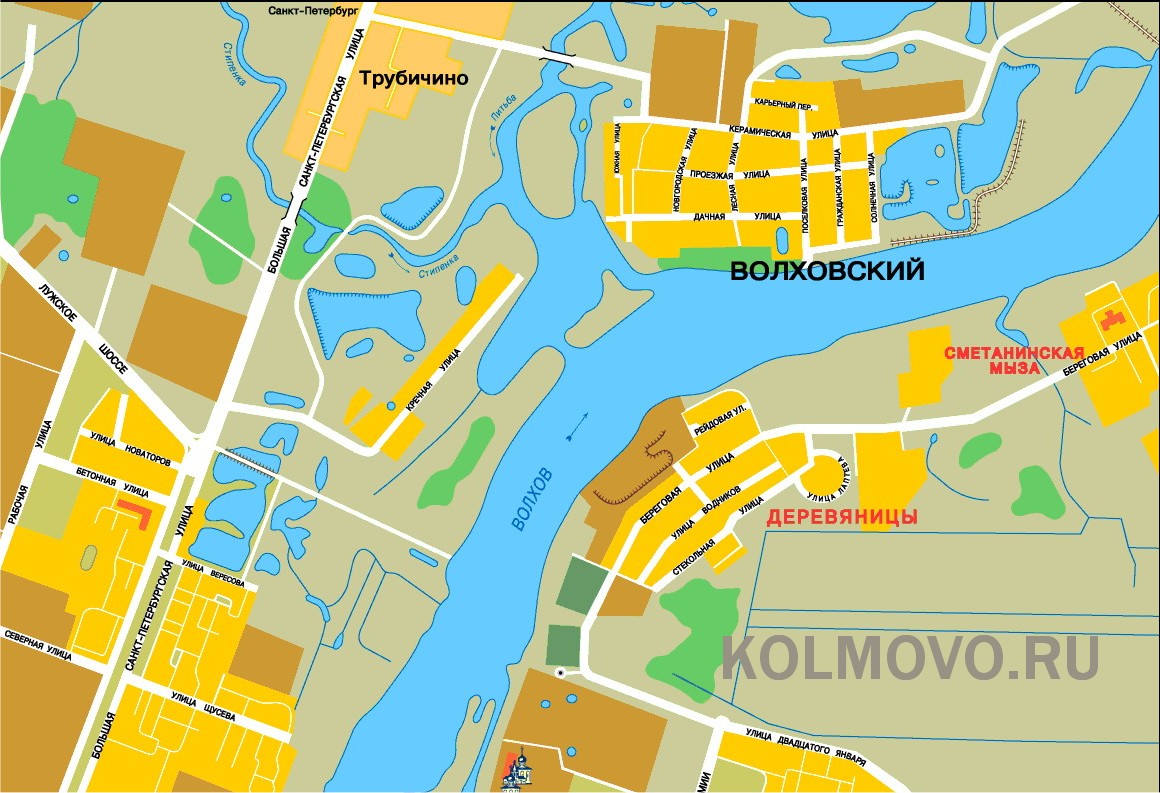 Карта города волхов